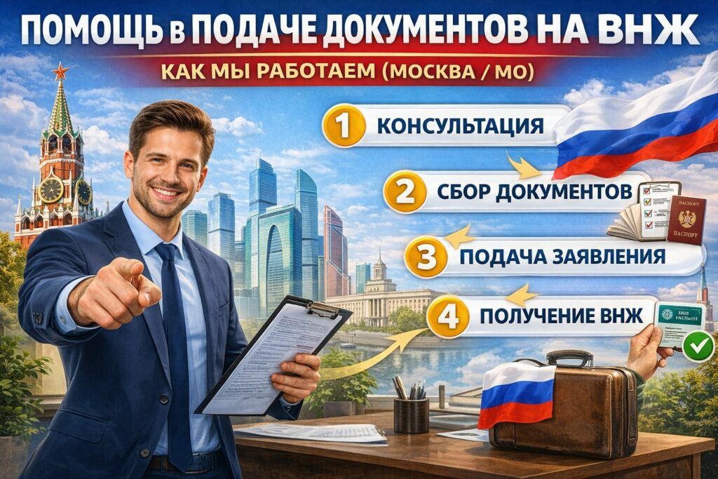 ПОМОЩЬ В ПОДАЧЕ ДОКУМЕНТОВ НА ВНЖ — КАК МЫ РАБОТАЕМ (МОСКВА/МО)